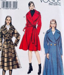 9289 Vogue Loose Lined Flare Coat Lengths, Tie Belt or Not Pattern 6-14 Uncut